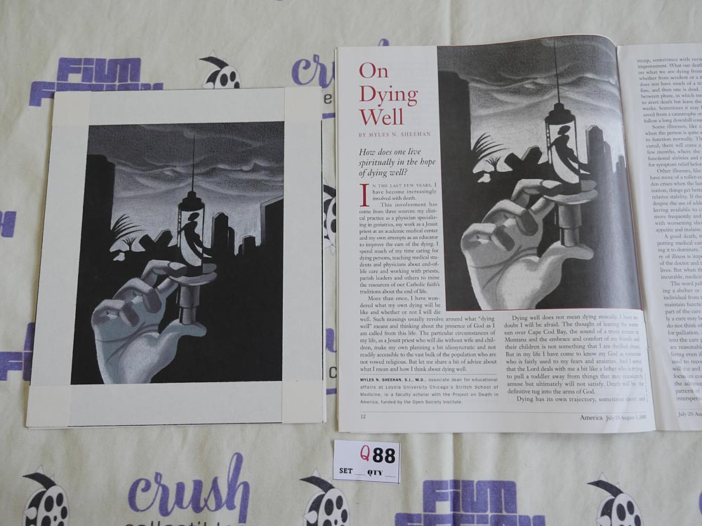 America Magazine New York Catholic Jesuit + Matching Original Hand-drawn Illustration Memorabilia [Q88]