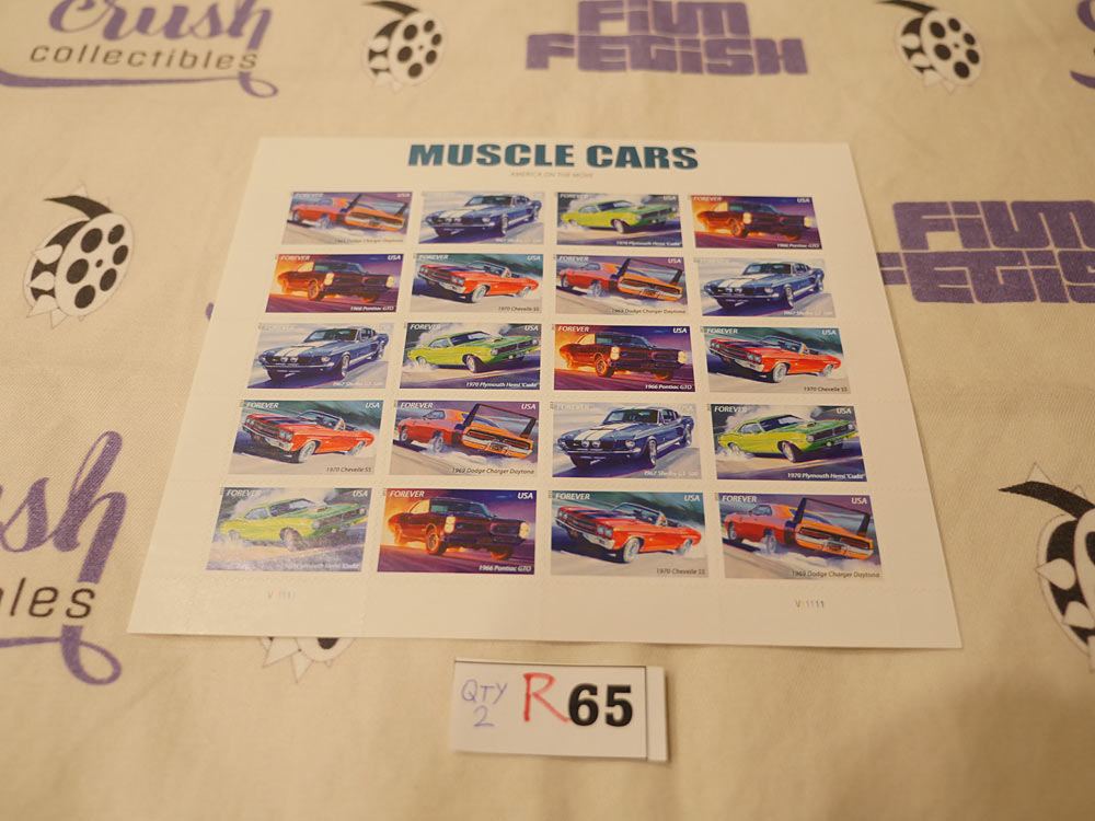 Muscle Cars America on the Move (2012) Stamp Sheet First-Class Forever Dodge Charger, Pontiac GTO, Chevelle SS [R65]
