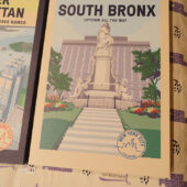 Set of 3 New York City Neighborhood Graphic Art Licensed Sealed 16×24 Canvas Prints, Dumbo, Lower Manhattan, South Bronx [R91]