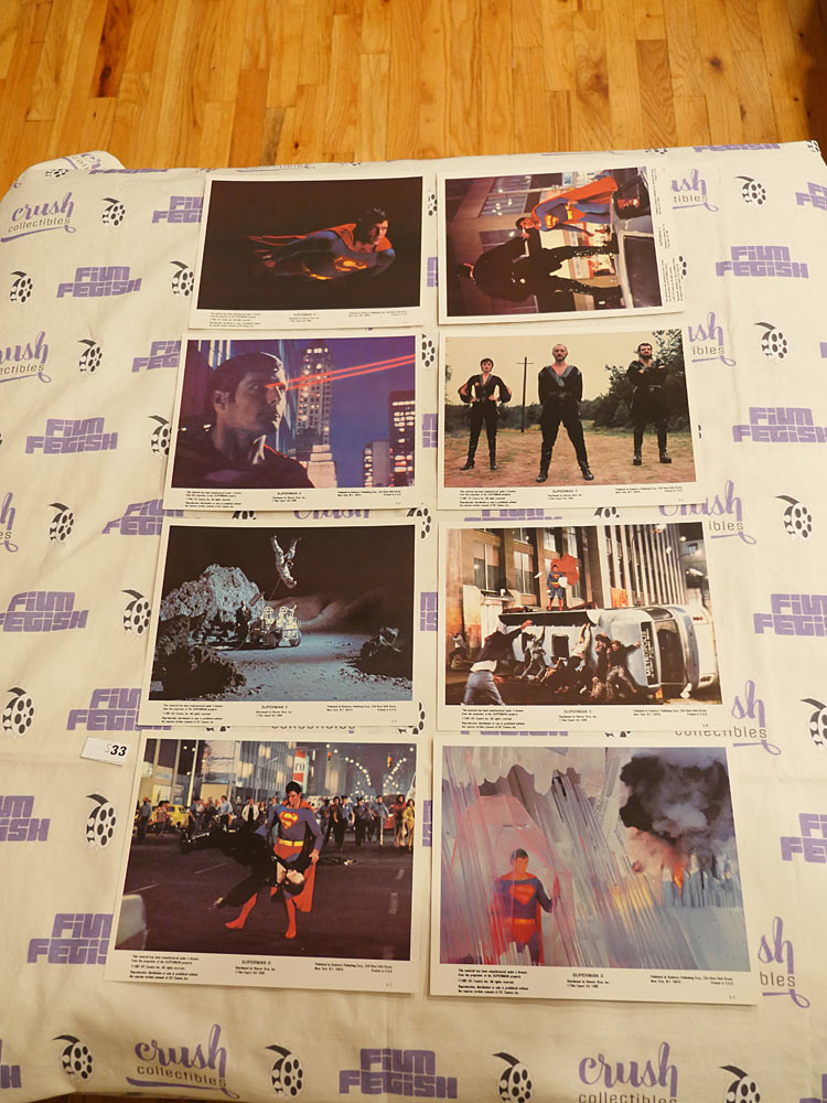 Set of 8 Original Superman 2 U.S. Color 8×10 Photo Lobby Cards (1981) Christopher Reeve, Margot Kidder, Terence Stamp [S33]