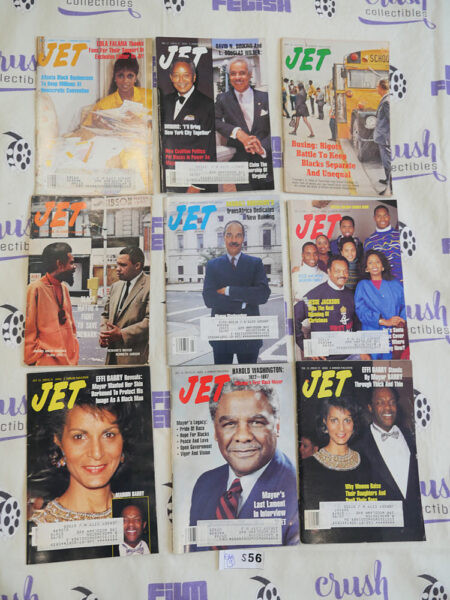 Set of 9 JET Magazines African-American Interest, Harold Washington, Marion Barry, Lola Falana, David Dinkins Covers [S56]