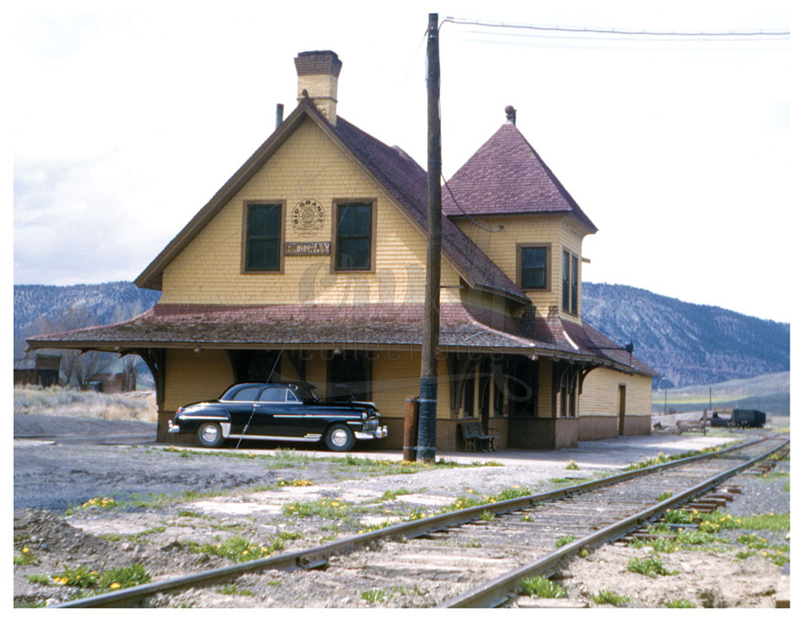 Rio Grande Southern Ridgway Colorado 1953 Railroad Train Station Depot Vintage Photo [240304-19]