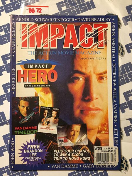Impact Action Movie Magazine Keanu Reeves, Brandon Lee Poster (Mar 1995) [8872]