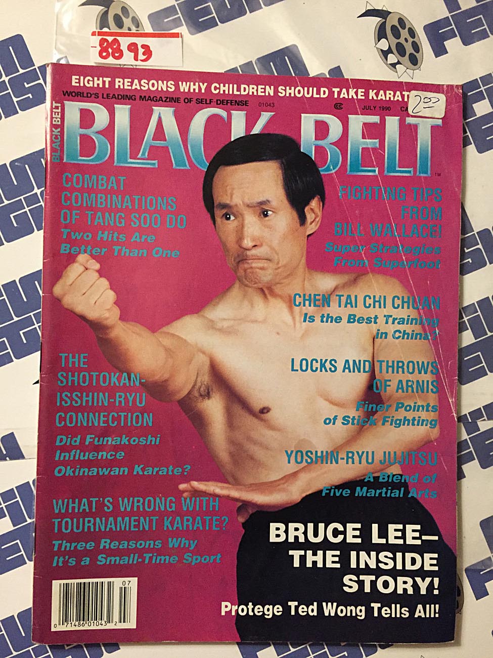 Black Belt Magazine (July 1990) Bruce Lee, Ted Wong, Okinawan Karate, Arnis [8893]