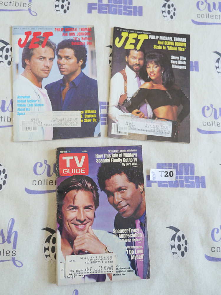 2 JET, 1 TV Guide Magazines African-American Interest Philip Michael Thomas, Don Johnson Miami Vice [T20]