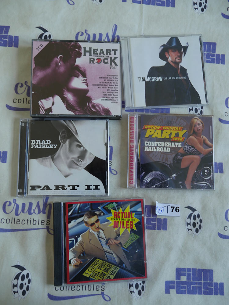 Set of 5 Rock Country Music CDs, Brad Paisley, Tim McGraw, Don Henley [T76]